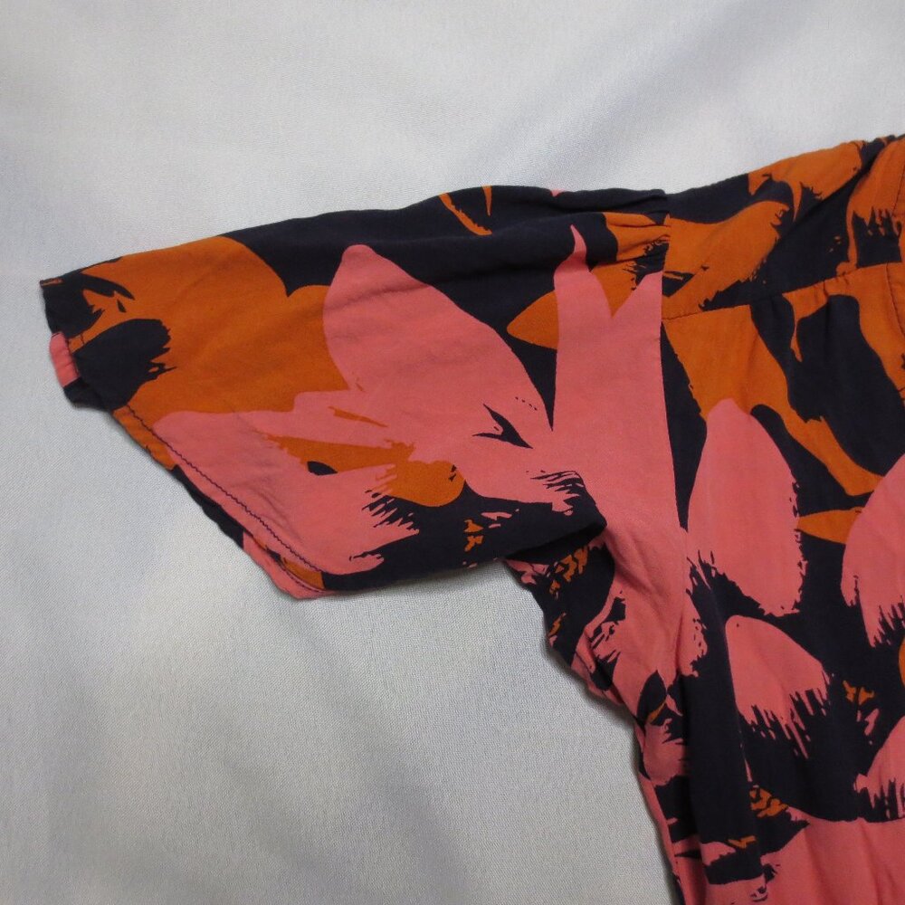 ABLE THE LABEL womens DRESS pink FLORAL orange NAVY BLUE maxi HI-LOW SIZE S - Picture 5 of 13